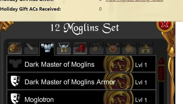 Conta nova com dark master of moglins