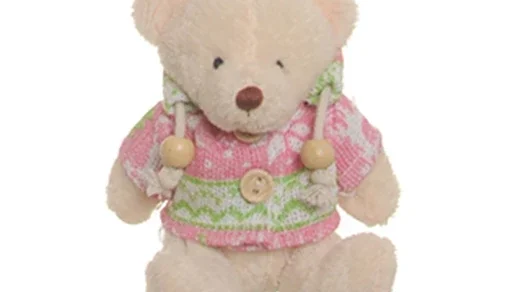 Ursinha com Blusa Rosa e Verde - 10 cm