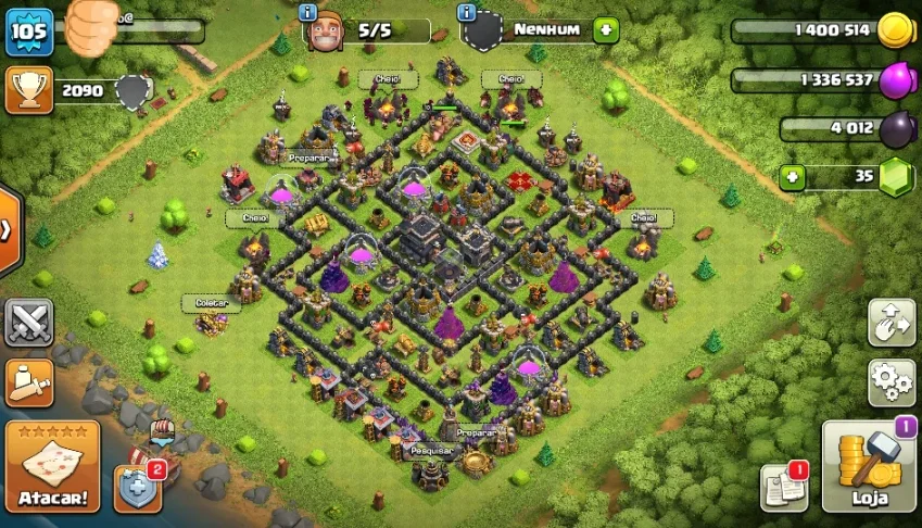 CONTA CLASH OF CLANS CV9 + CLASH ROYALE 6 LENDÁRIAS