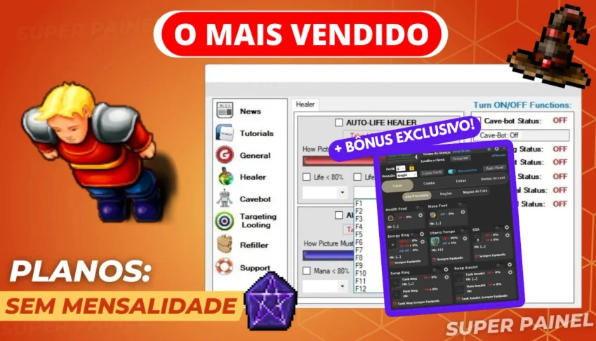 BOT Tibia (Todos Clientes) - Cavebot, Heal, Target, Refiler!