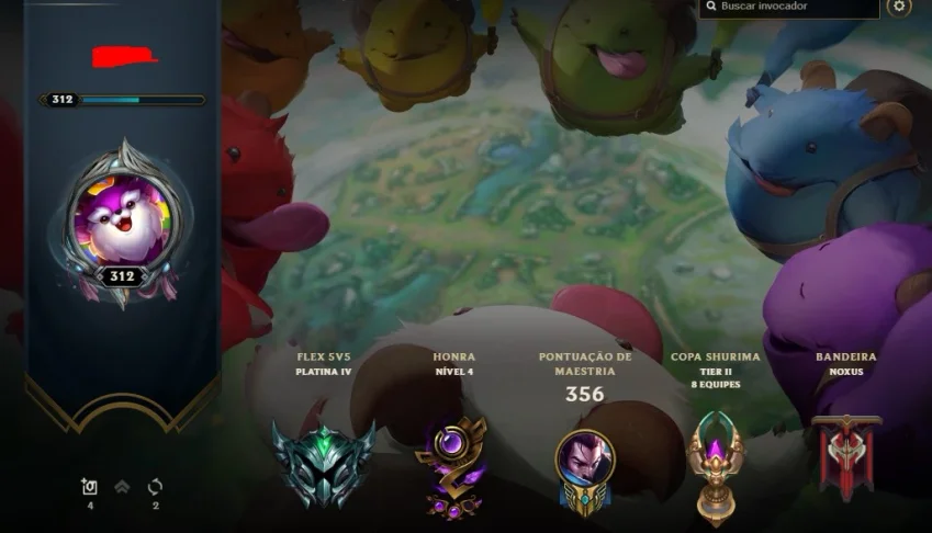 Conta LOL 77 skins nv 295