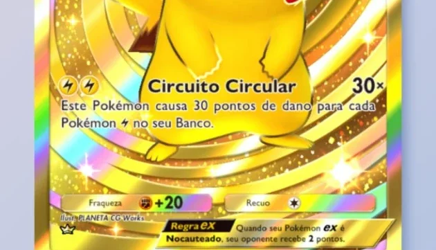 Pikachu ex dourado + 11 pokemon ex, pokemon tcg pocket