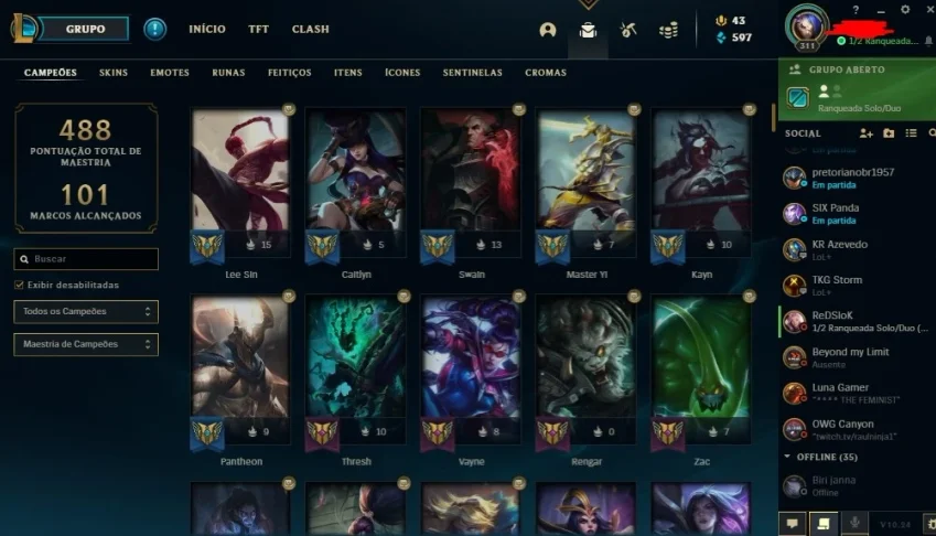 Conta Ouro com as melhores skin q saiu no ano de 2019/20