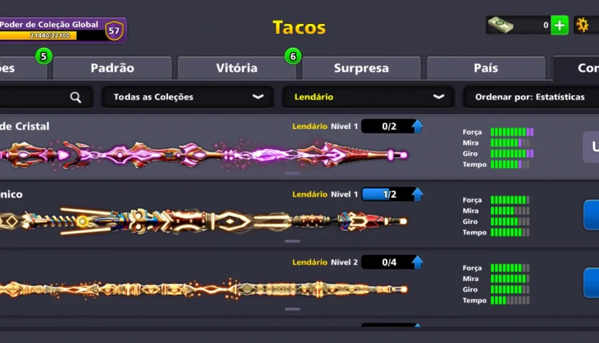 Conta 8ball poll 5 tacos lendário