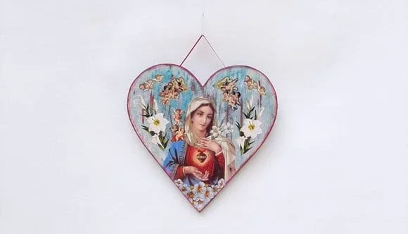 Quadro Coração Sagrado Coração de Maria