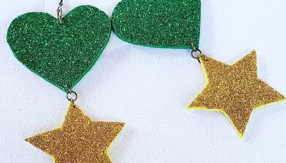 Brincos Carnaval Coração Estrela