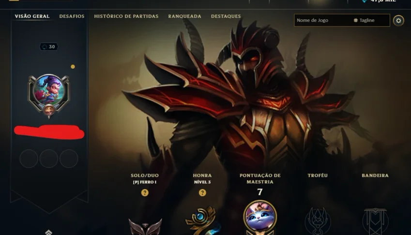 [Entrega Automática] Lol Ferro, 47K Ea, Lvl 30, Upada à mão
