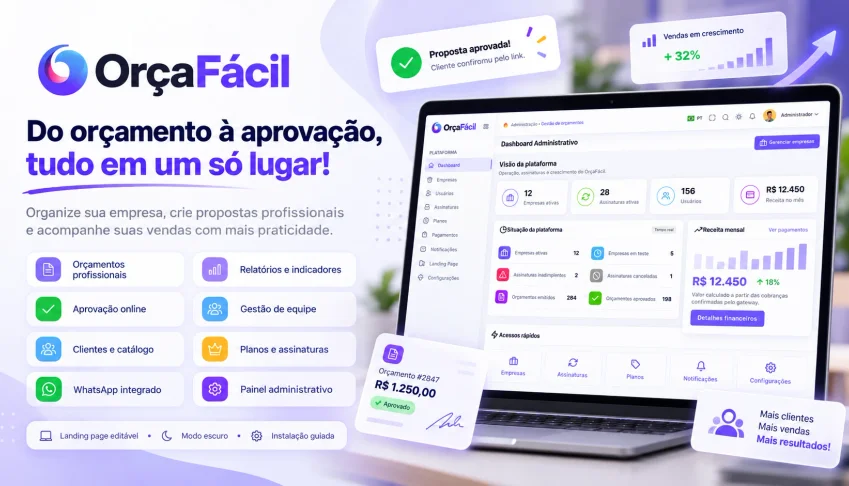 OrçaFácil — Sistema Completo de Orçamentos, Propostas