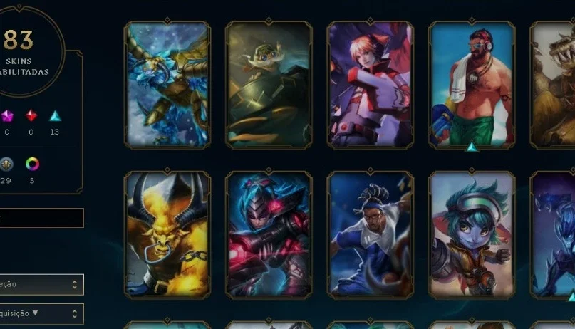 LOL CONTA OURO, TODOS OS CHAMPS + 83 SKINS
