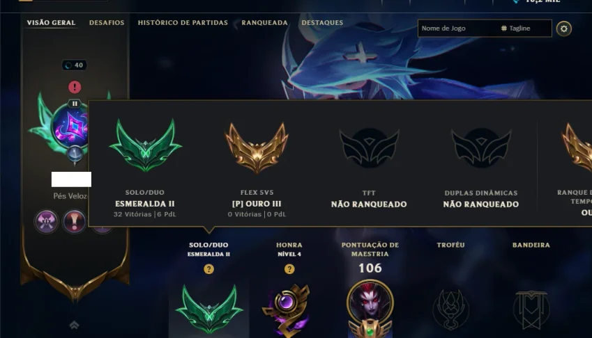 Esmeralda 2 com 60 Champs e 3 Skins