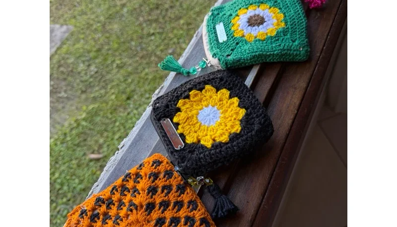 Porta-moedas de crochê