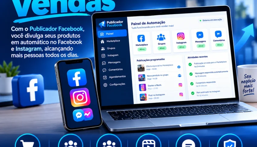 Postador Automático🔥|Facebook, Insta, Marketplace e Grupos