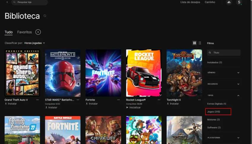 Conta Epic Games 300+ Jogos