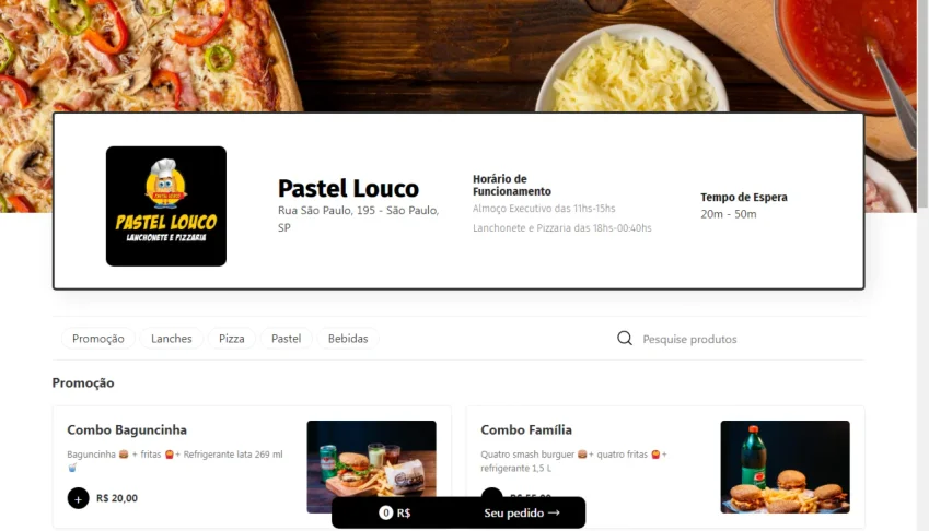 Site Cardápio Integrado Whatsapp em Wordpress