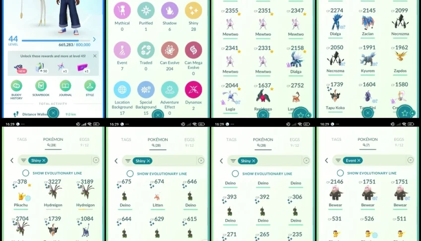 Lv44 | 6x Mewtwo | 17 Backgrounds Raros | F030