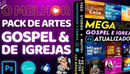 Pack Canva Gospel 100 Imagens