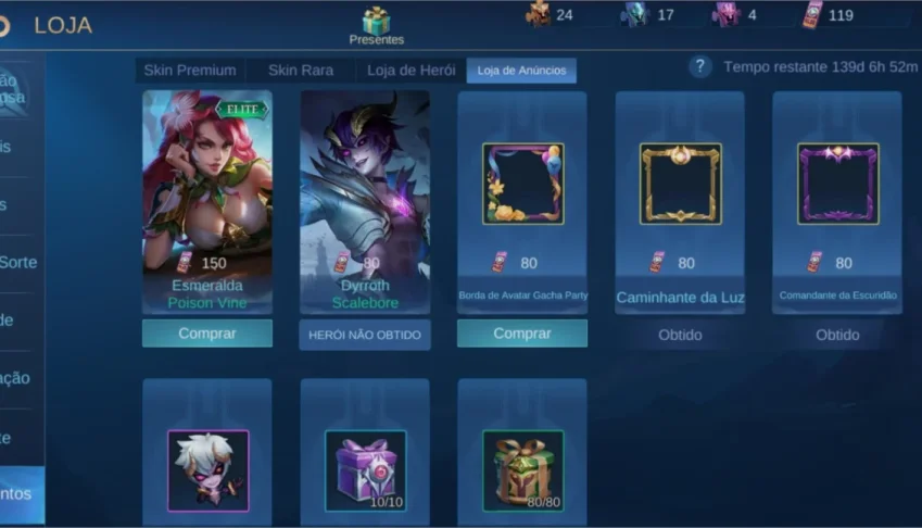 Vendo conta no Mítico com Skin Hero