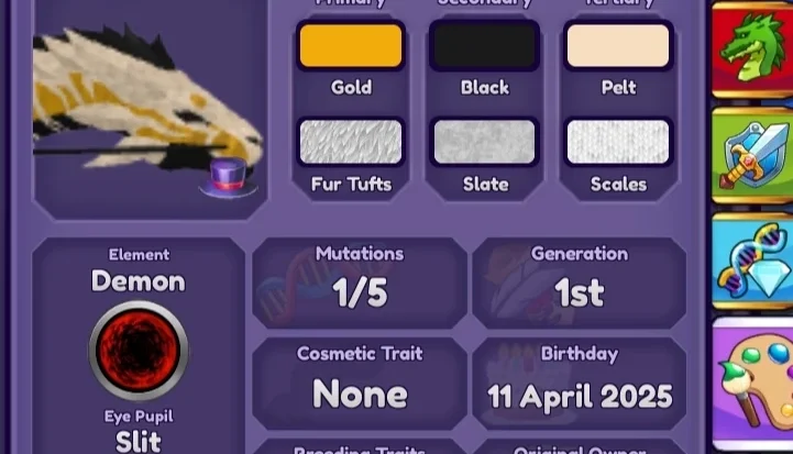 Silvestratus 1 mut, gen 1, demon element, Dragon Adventures