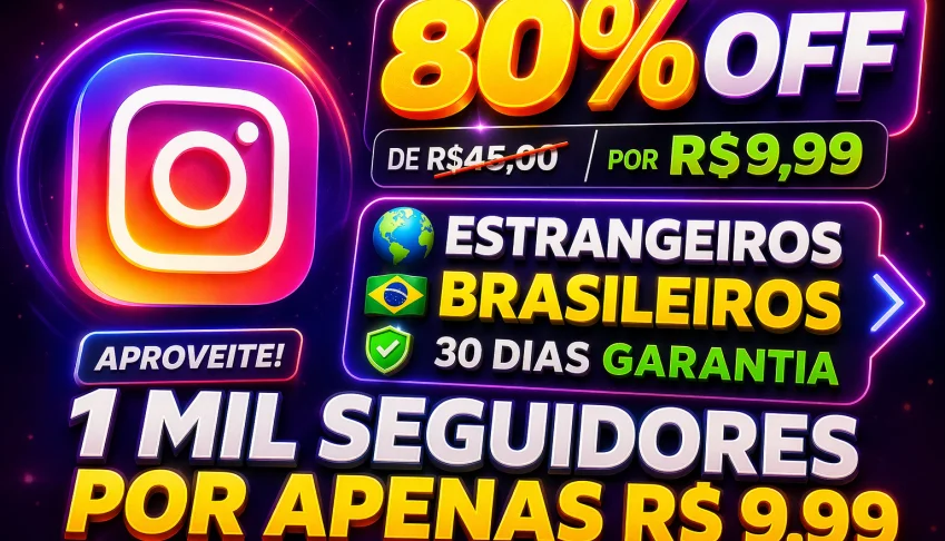 (80% Off) Seguidores Globais Instagram