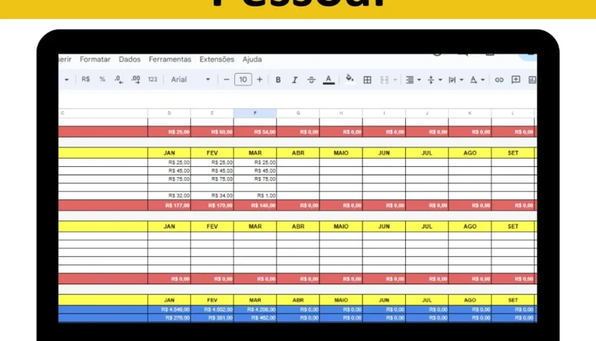 Planilha De Orçamento Pessoal (Controle Mensal)