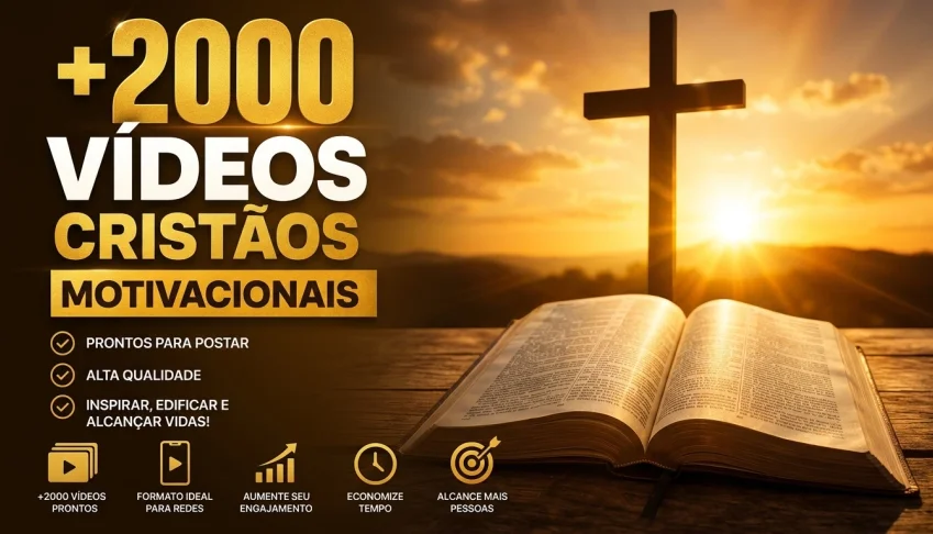 2000 Vídeos Cristãos - Alta Qualidade + Bônus Engajamento