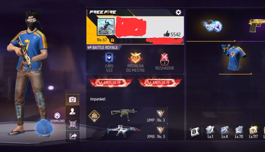 Conta de free fire rara