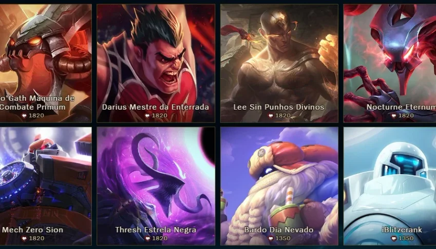 Conta prata II 90 Champions e 56 skins