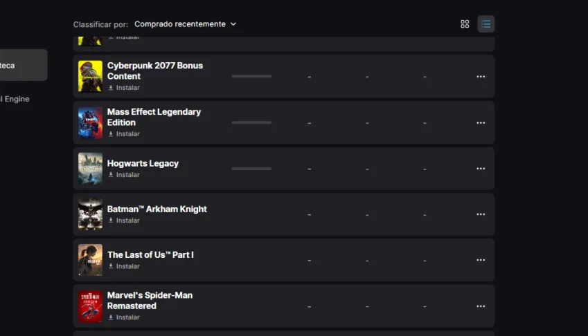 Conta Epic Games com +120 jogos