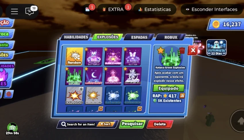 Blade ball - Green Katana Ninja + Explosão.