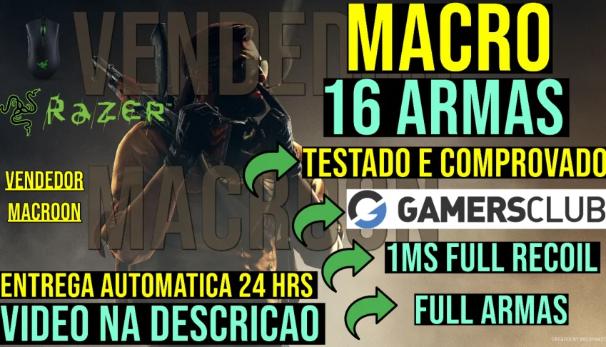 Macro Cs2 League Pro 16 Armas - Gamers Club - Mouses RAZER