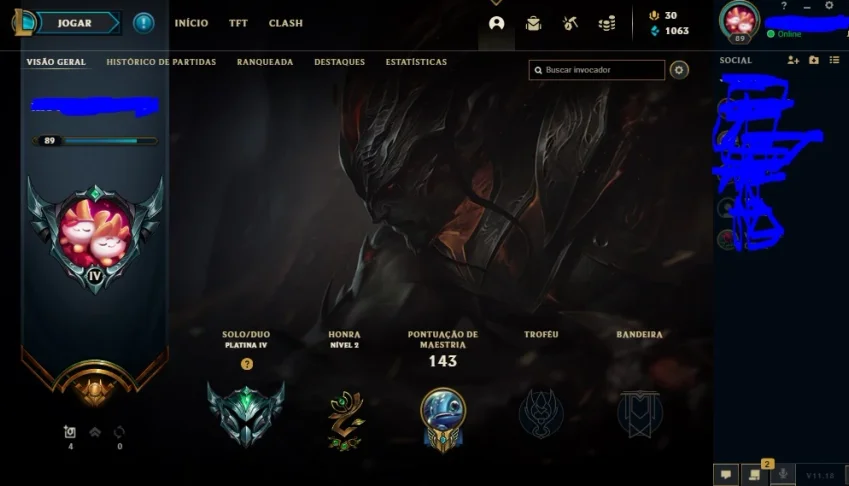 Conta lol platina