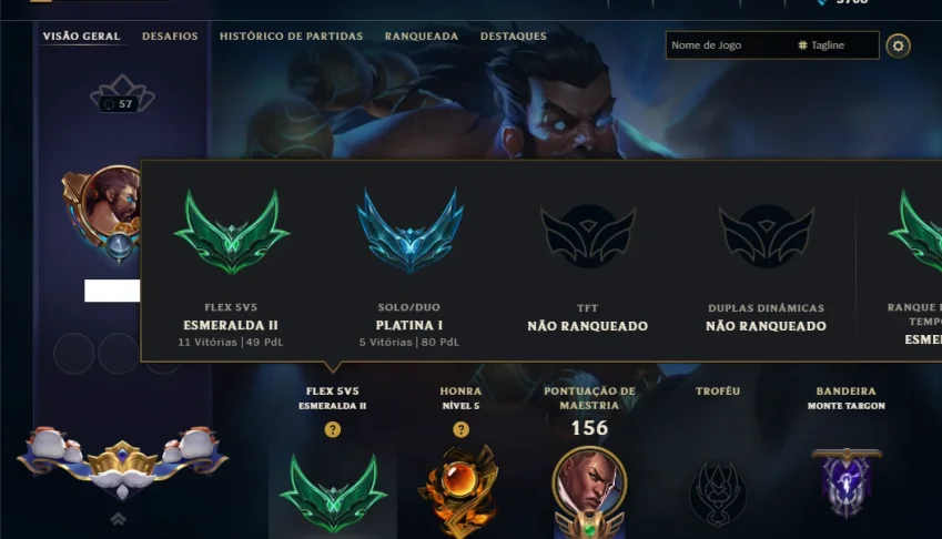 Platina 1 com 80 Champs e 21 Skins