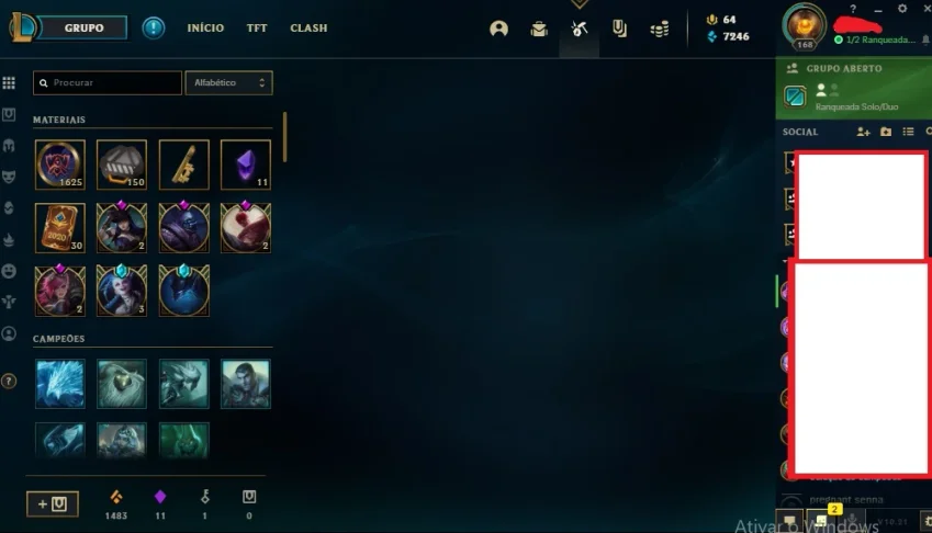 CONTA LEAGUE OF LEGENDS 11 GEMAS