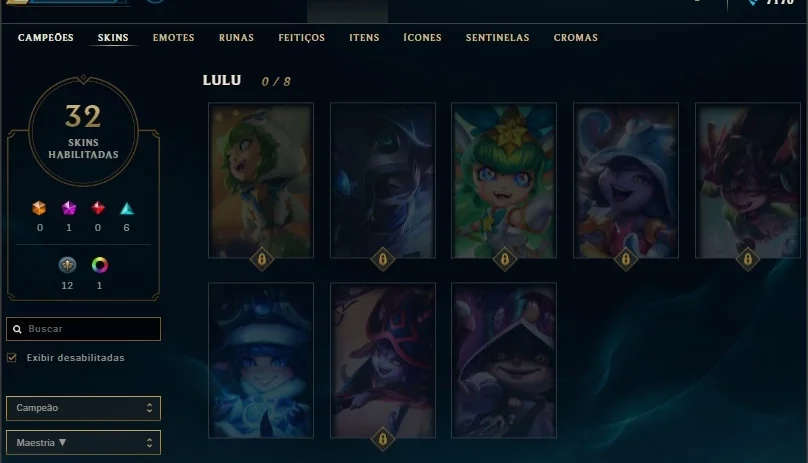 Conta League Of Legends - Ouro 3 - 31 Skins