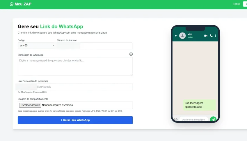 Whatsa Link — Script Criador de Links + QR Code