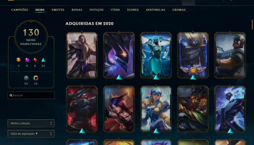 Conta do LoL, full champ e 130 skins