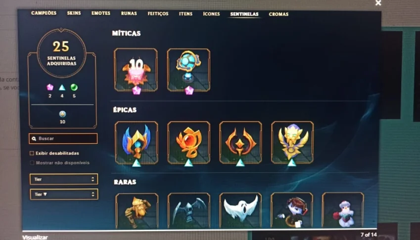 Conta LOL 190 skins negocio preço