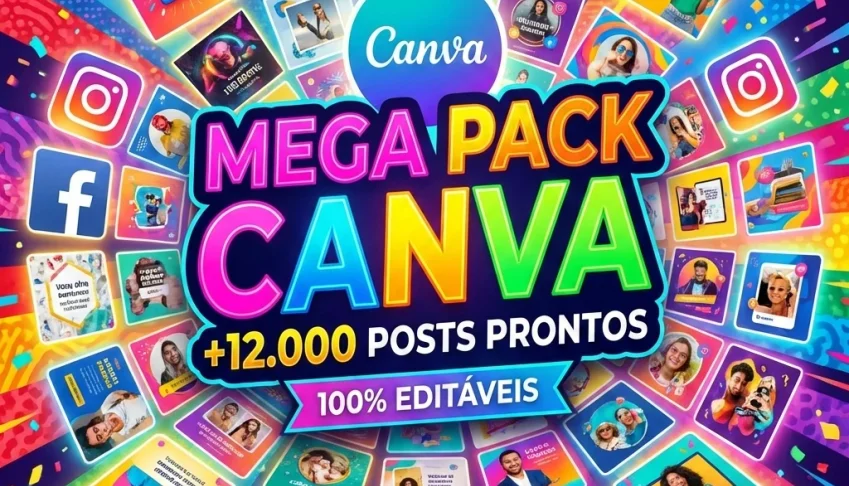 Pack Canva +12.000 Posts Prontos 100% Editáveis
