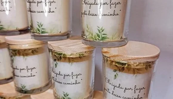 Vela Aromática Personalizada Brinde Corporativo 70g