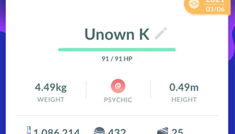 UNOWN Letra K - Vários Disponíveis - (Leia a Descrição)