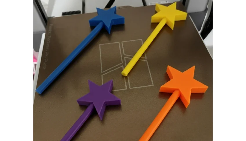 Varinha Estrela 3D 30cm sem Purpurina