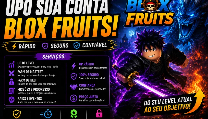 Upo Sua Conta No Blox Fruits Rápido E Com Segurança
