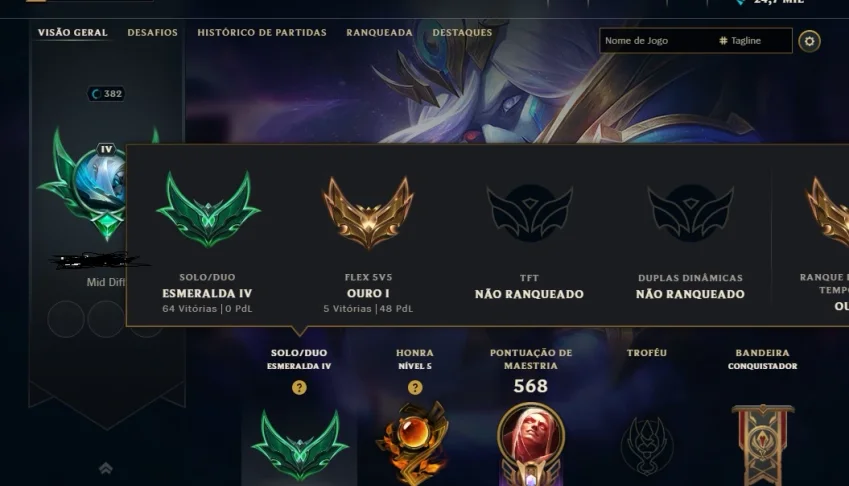 Conta Lol 100% Segura Full Acesso| 153 Skins | Lvl 382