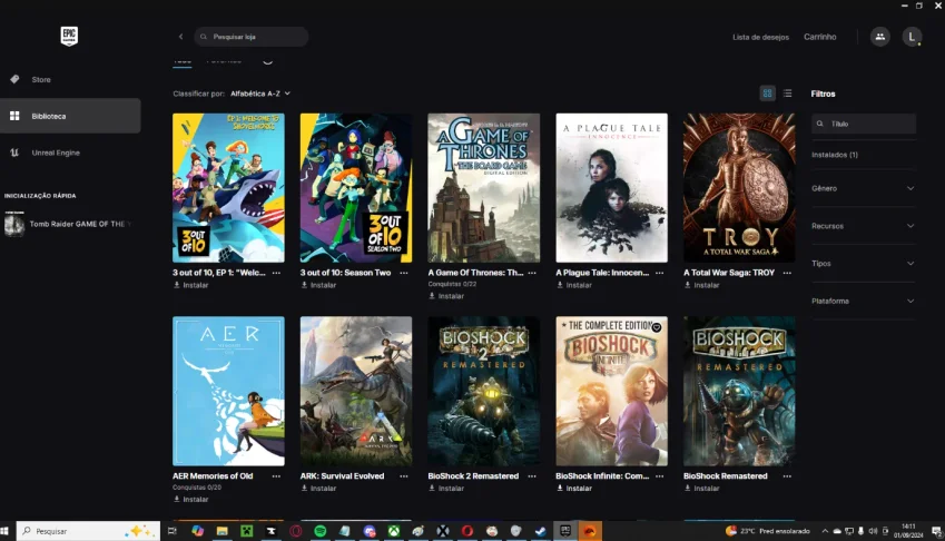 Conta Na EPIC GAMES com 117 jogos