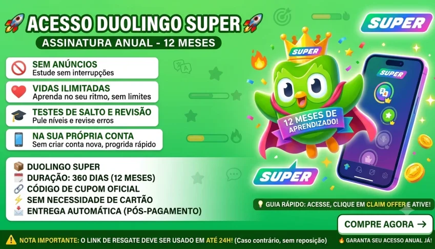Duolingo Super - 12 Meses | 30D garantia