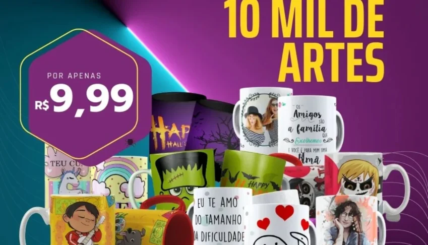 10 mil artes p/ canecas