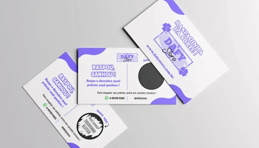 50 Raspadinhas Personalizadas - até 5 Prêmios