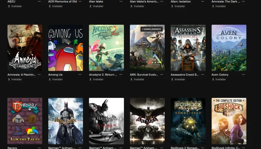 Conta Epic Games 180 Jogos