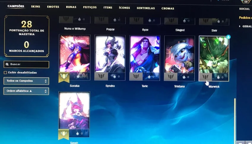 Conta Unranked lvl 50