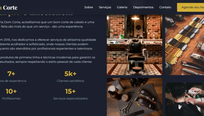 Modelo de Site para Barbearia – Agenda de Cortes Online